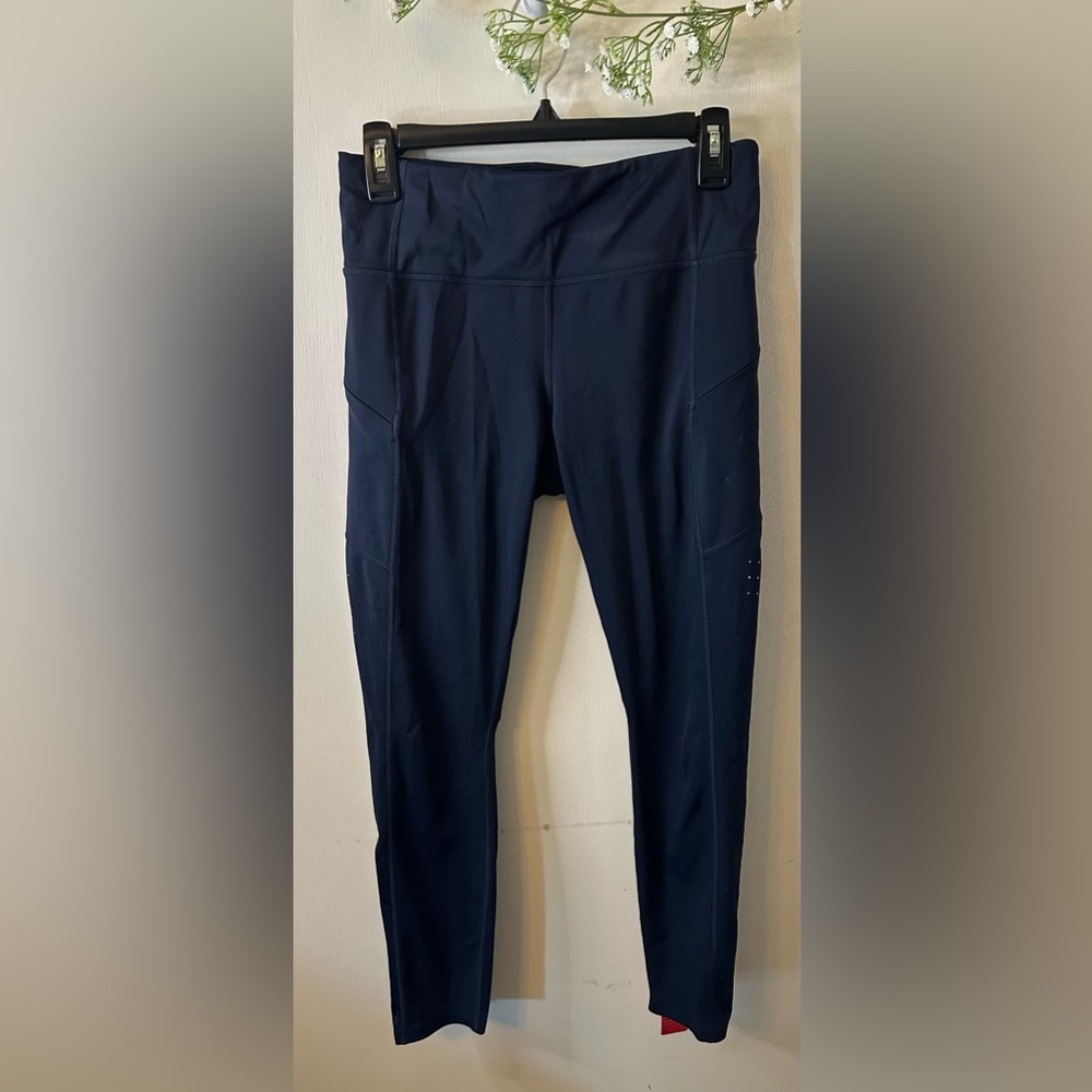 Athleta | 7/8 Navy Legging Perforated Sides